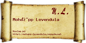 Mohápp Levendula névjegykártya